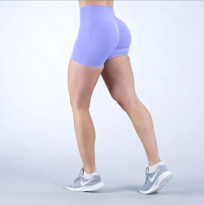 Women High Waist Yoga Shorts Seamless Butt Lifting Pants Lady Workout Shorts High Stretch Athletic Running Gym