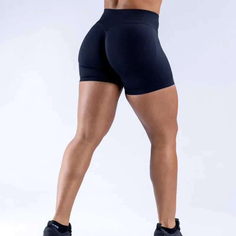 Women High Waist Yoga Shorts Seamless Butt Lifting Pants Lady Workout Shorts High Stretch Athletic Running Gym