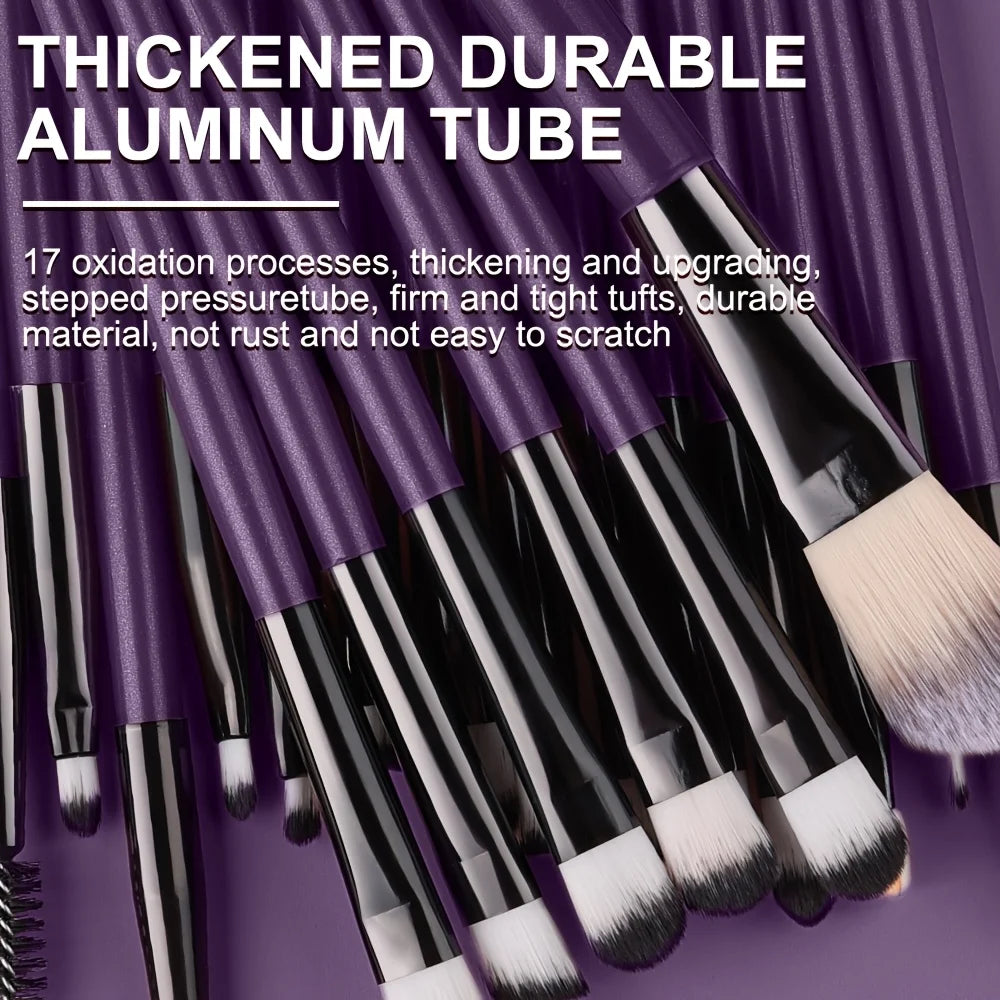 20pcs Eye Makeup Brush Set Portable Soft Makeup Brushes Beauty Tools Foundation Eyeshadow Eyeliner Brush Multi-function Beginner