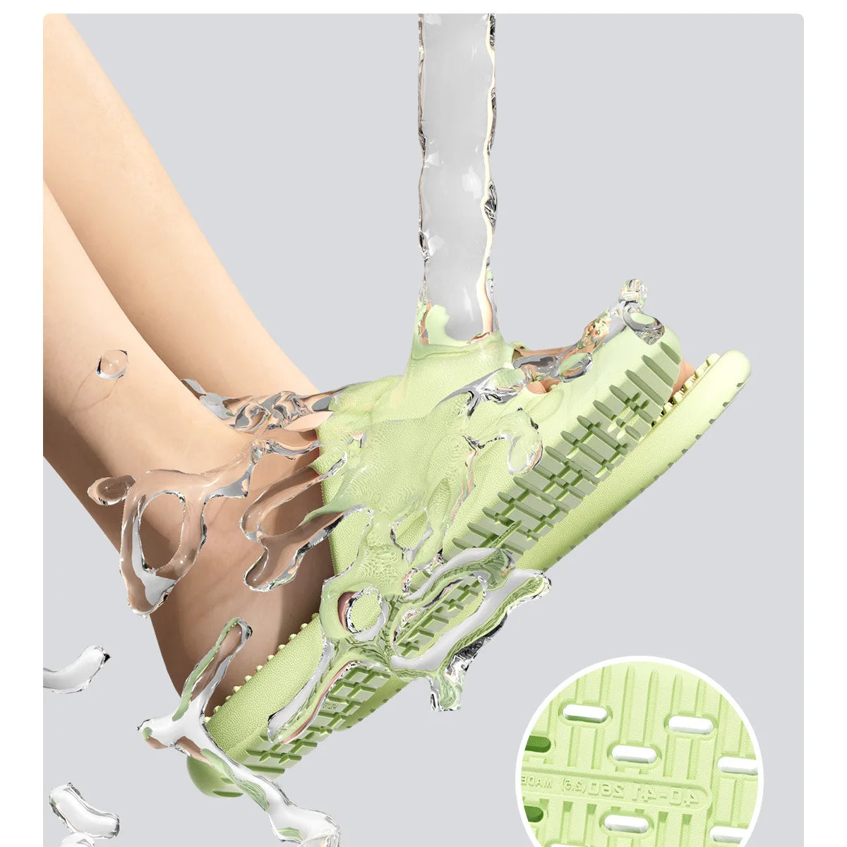 EVA bathroom leak slippers for women, summer new indoor home shower, anti slip, fast drying, smelly feet cool slippers for women