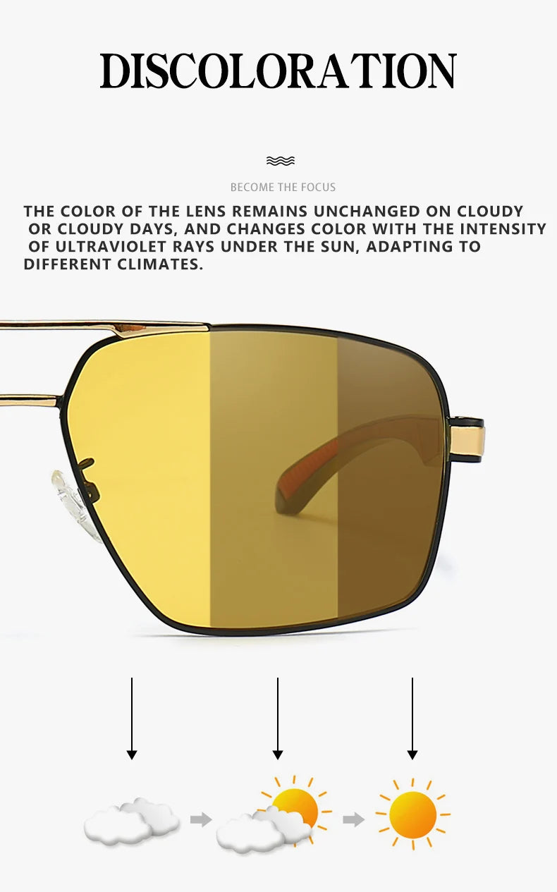 LIOUMO Intelligent Photochromic Sunglasses Men Polarized Night Vision Goggle Women Anti-Glare Driving Glasses UV400 gafas de sol